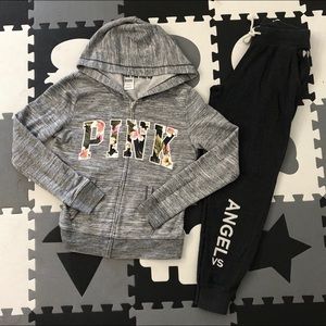 2PC VS PINK sweatshirt and joggers pants